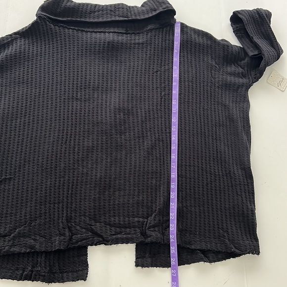 NWT Free People Juicy Long Sleeve Open Back Top Black Small - Picture 10 of 10